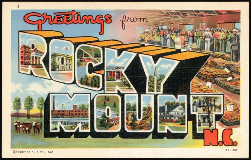 Greetings from Rocky Mount Large Letter