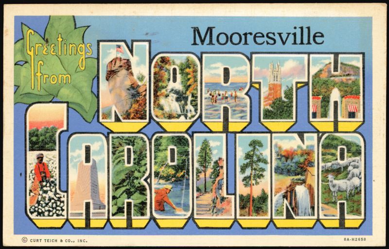 Greetings from Mooresville North Carolina Large Letter