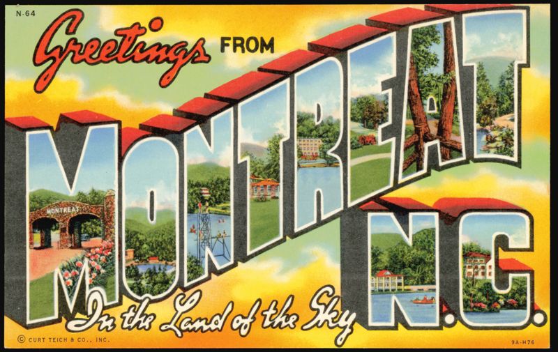 Greetings from Montreat, NC - Large Letter