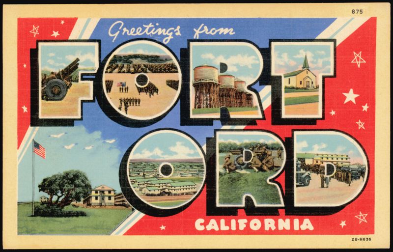 Greetings from Fort Ord California Large Letter