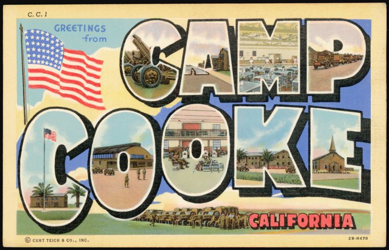 Greetings from Camp Cooke California Large Letter