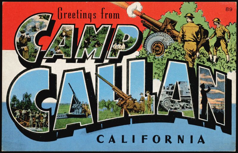 Greetings from Camp Callan California Military Large Letter