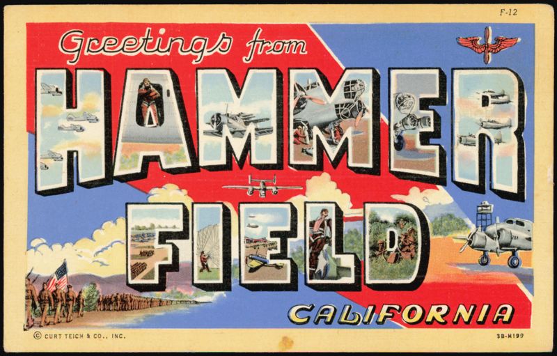 Greetings from Hammer Field California Large Letter Military