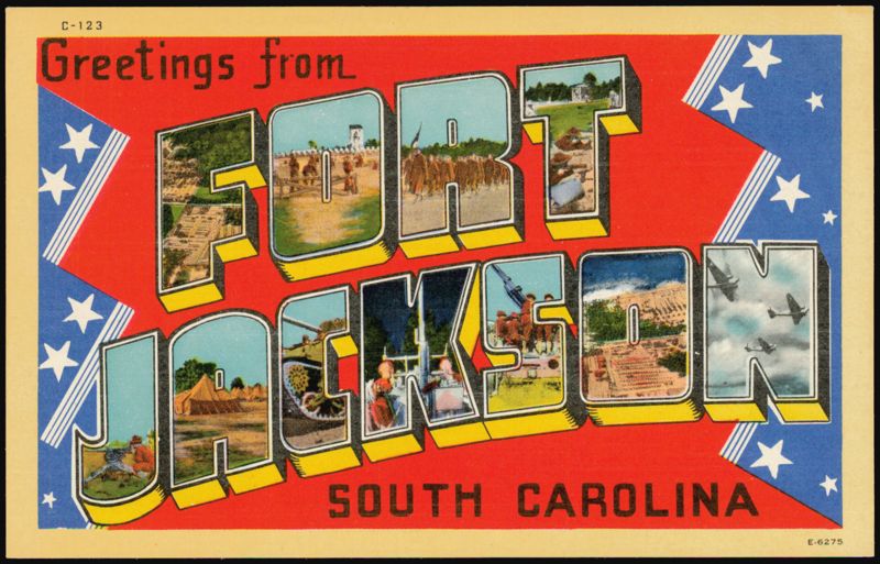 Greetings from Fort Jackson Large Letter Military Scenes