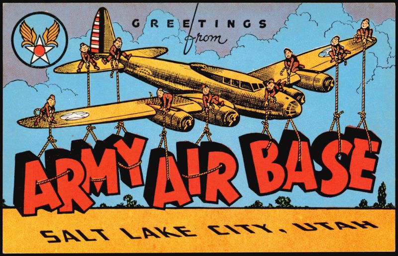 Greetings from Army Air Base, Airplane with Little Men