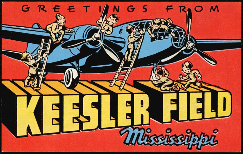 Keesler Field Airmen Working on Bomber