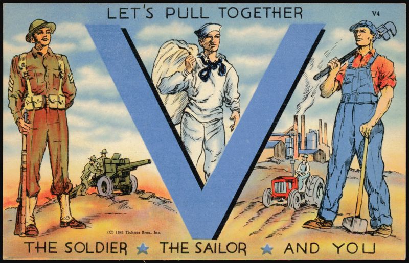 Let's Pull Together - Soldier, Sailor, and You - WWII Propaganda
