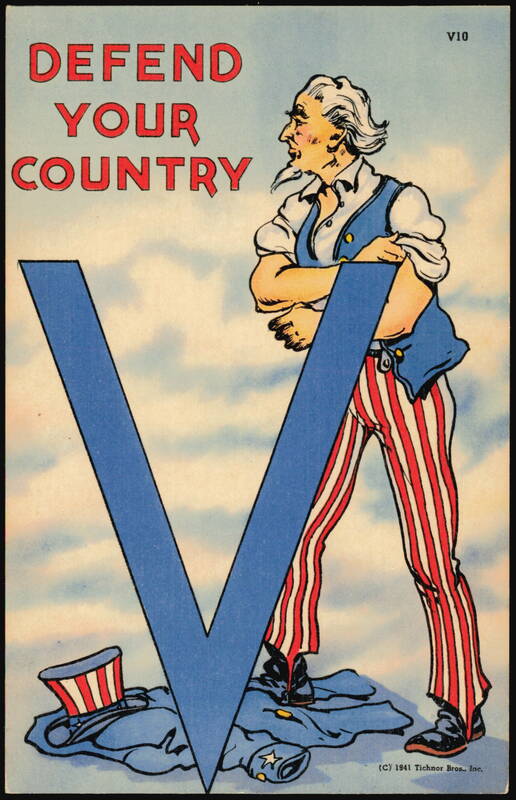 Defend Your Country Uncle Sam V for Victory WWII Patriotic
