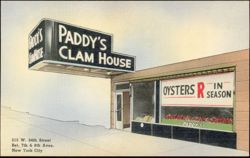 Paddy's Clam House, Oysters In Season Postcard