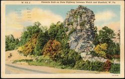 Pinnacle Rock on State Highway between Welch and Bluefield Postcard