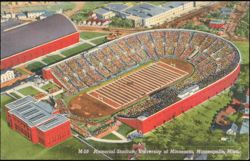 Memorial Stadium, University of Minnesota Postcard