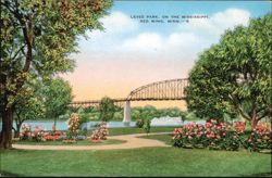Levee Park on the Mississippi River Postcard