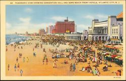 Panoramic View, Convention Hall and Beach Front Hotels Postcard