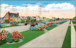 Margate Parkway, Beautiful Homes & Flowers Postcard