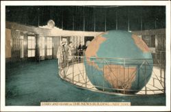Lobby and Globe in The News Building Postcard