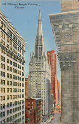 Chicago Temple Building, Skyscraper Church Postcard