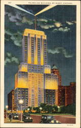 Palmolive Building, By Night, Lindbergh Beacon Postcard