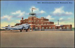 Wold-Chamberlain Field, NWA Plane Postcard