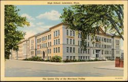 High School, Lawrence Postcard