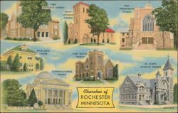 Churches of Rochester Postcard