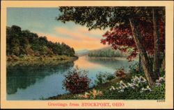 River View with Sunset Postcard