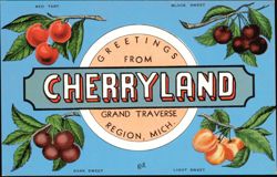 Greetings from Cherryland, Grand Traverse Region Postcard