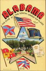 Alabama Under Six Flags, State Capitol Postcard