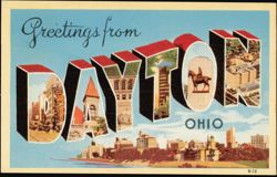 Greetings from Dayton Large Letter Postcard