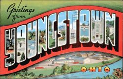 Greetings from Youngstown Large Letter Scenes Postcard