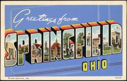 Greetings from Springfield Ohio Large Letter Postcard