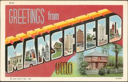 Greetings from Mansfield Large Letter Postcard