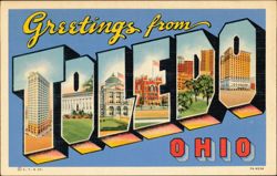 Greetings from Toledo Ohio Postcard