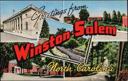 Greetings from Winston-Salem, NC - 5 Views Postcard