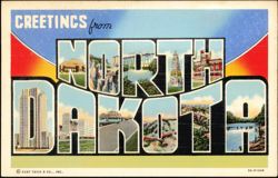 Greetings from North Dakota Large Letter Postcard