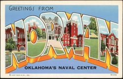 Greetings From Norman Oklahoma's Naval Center Postcard