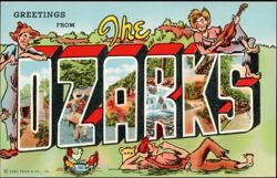 Greetings From The Ozarks Large Letter Postcard