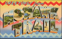 Mohawk Trail Large Letter Greetings Postcard