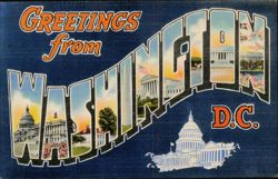 Greetings from Washington D.C. Large Letter Capitol Building Postcard
