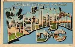 Greetings From Washington D.C. Large Letter Postcard