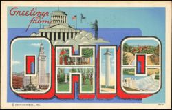 Greetings from Ohio Large Letter Scenes Postcard