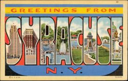 Greetings From Syracuse Large Letter Postcard