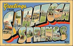 Greetings From Saratoga Springs Large Letter Postcard