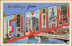 Greetings from Elmira Large Letter Postcard