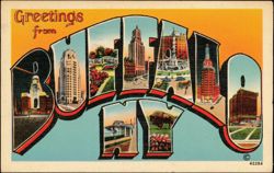 Greetings from Buffalo N.Y. Large Letter Postcard