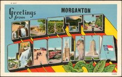 Greetings from North Carolina Large Letter, Morganton Postcard