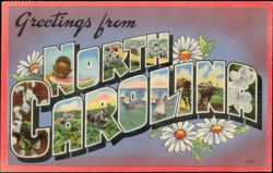 Greetings from North Carolina Large Letter Postcard