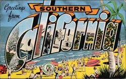 Greetings from Southern California Large Letter Postcard