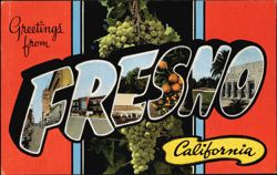 Greetings from Fresno California Large Letter Postcard