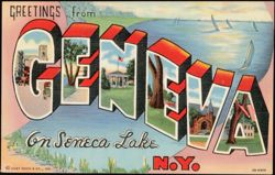 Greetings from Geneva, Large Letter, Seneca Lake Postcard