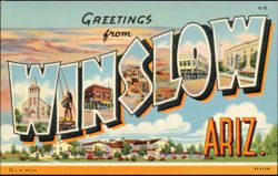 Greetings from Winslow, Arizona Large Letter Postcard